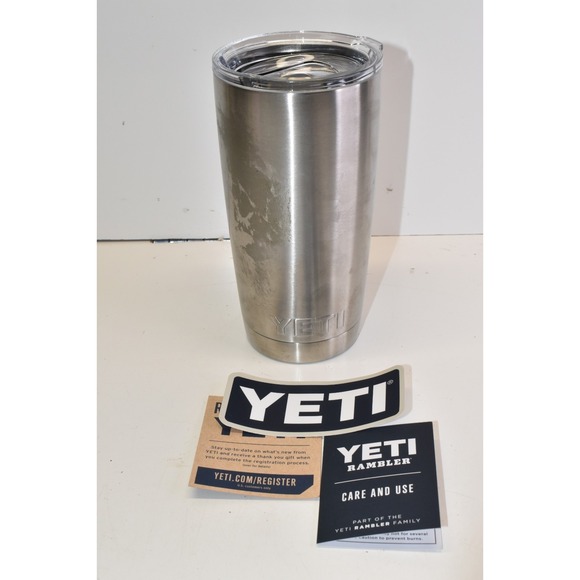 Yeti Rambler 20 Oz Insulated Tumbler Stainless Steel- Company Logo- No Slider - Picture 1 of 4